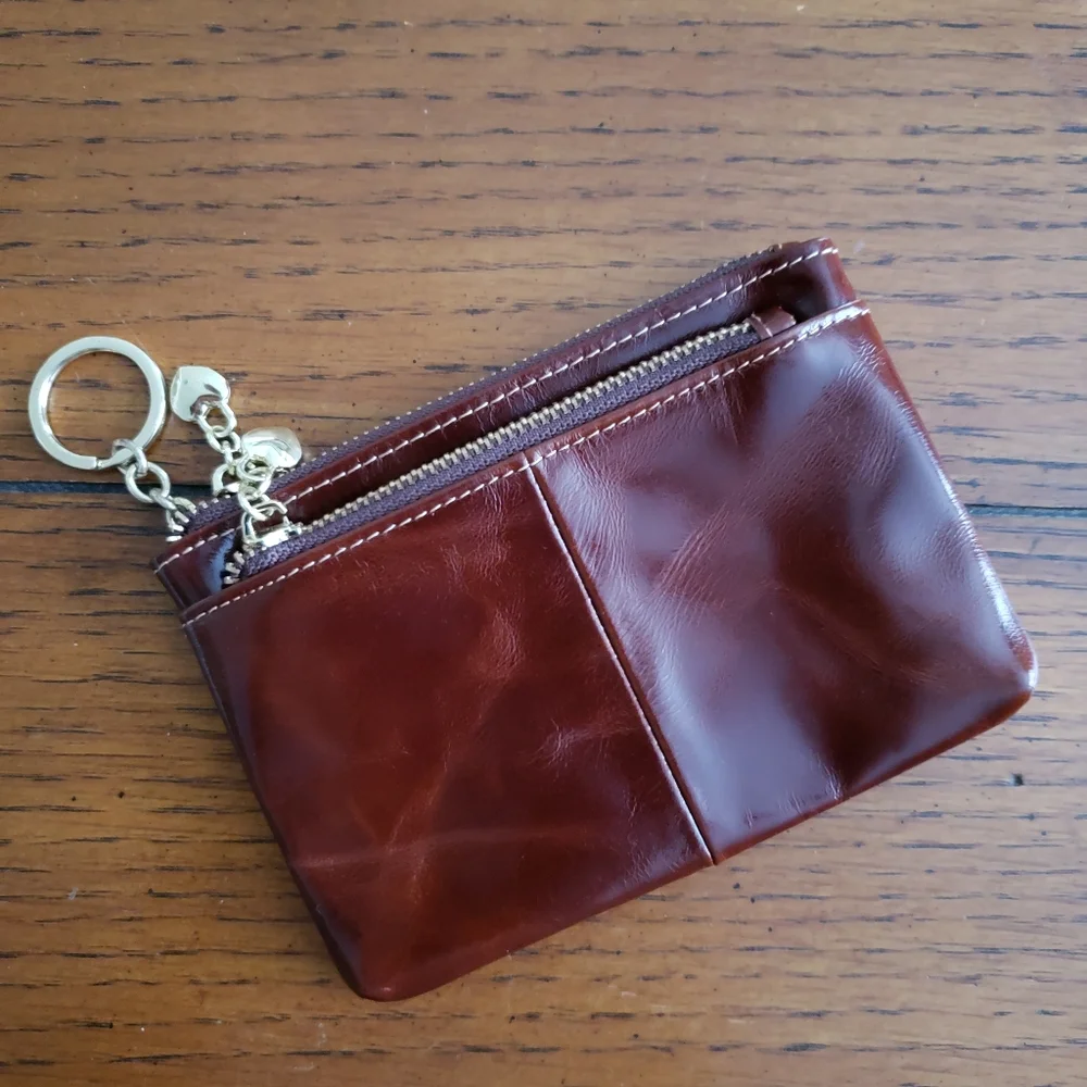Brighton Brown Small Leather Zipper Wallet - Picture 1 of 9